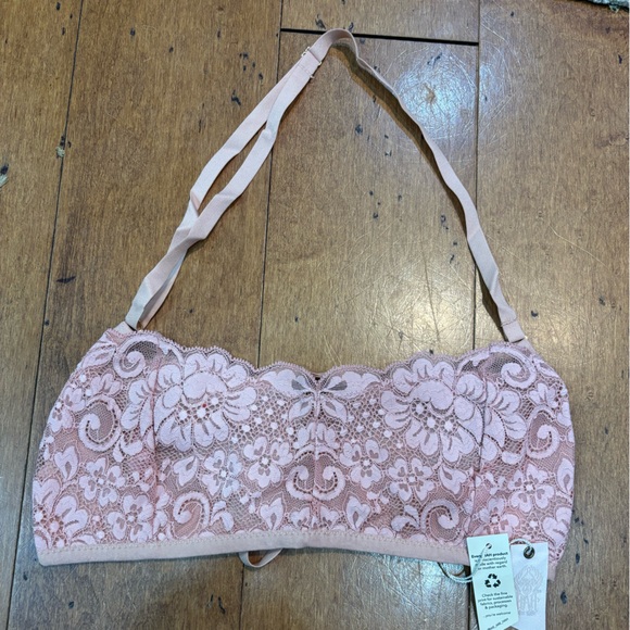 We are HAH x Free People Don’t Cross Me‎ Lace Halter Bra Dusty Rose NWT - Picture 5 of 9